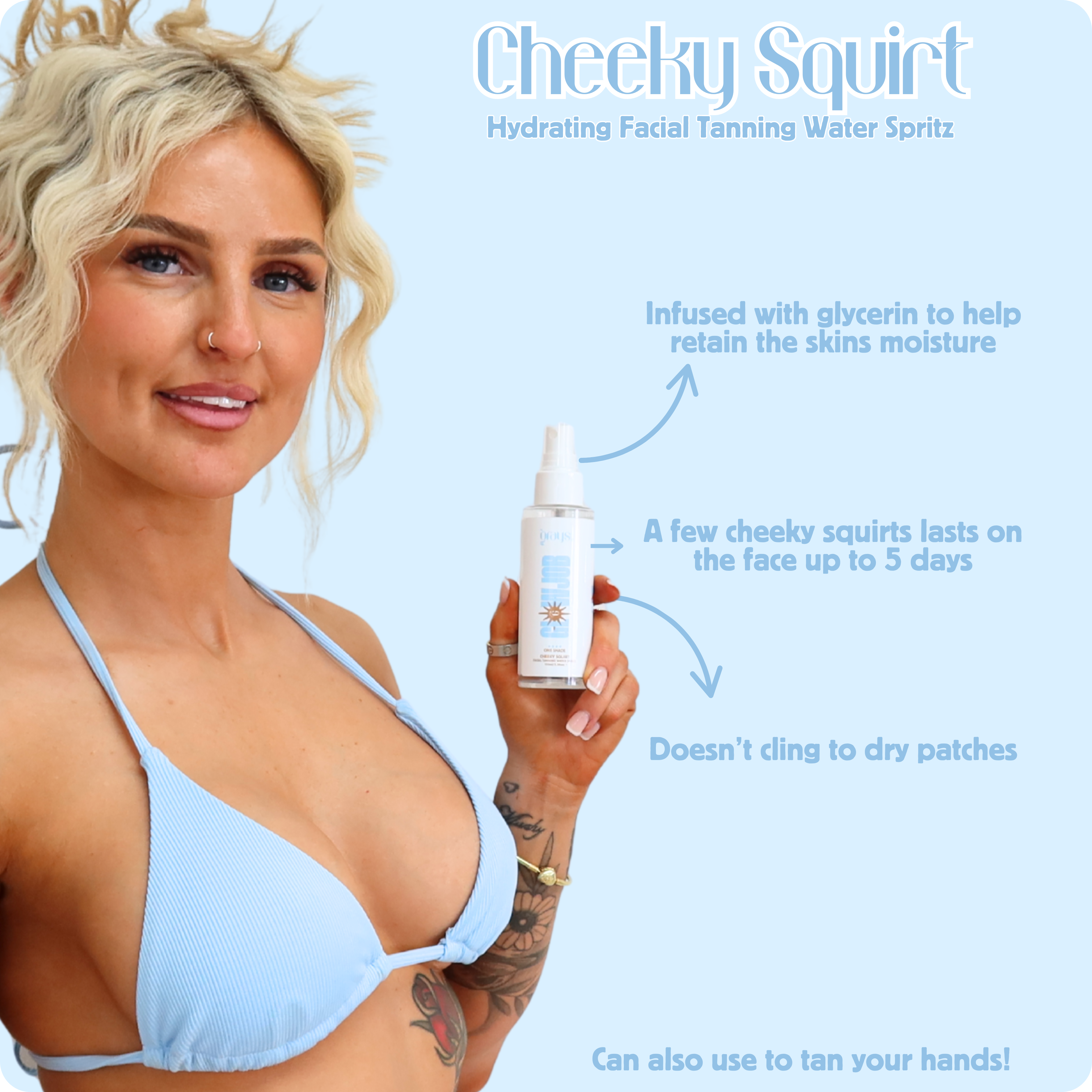 Facial Tanning Spritz + Gradual Moisturiser + Tanning Mousse