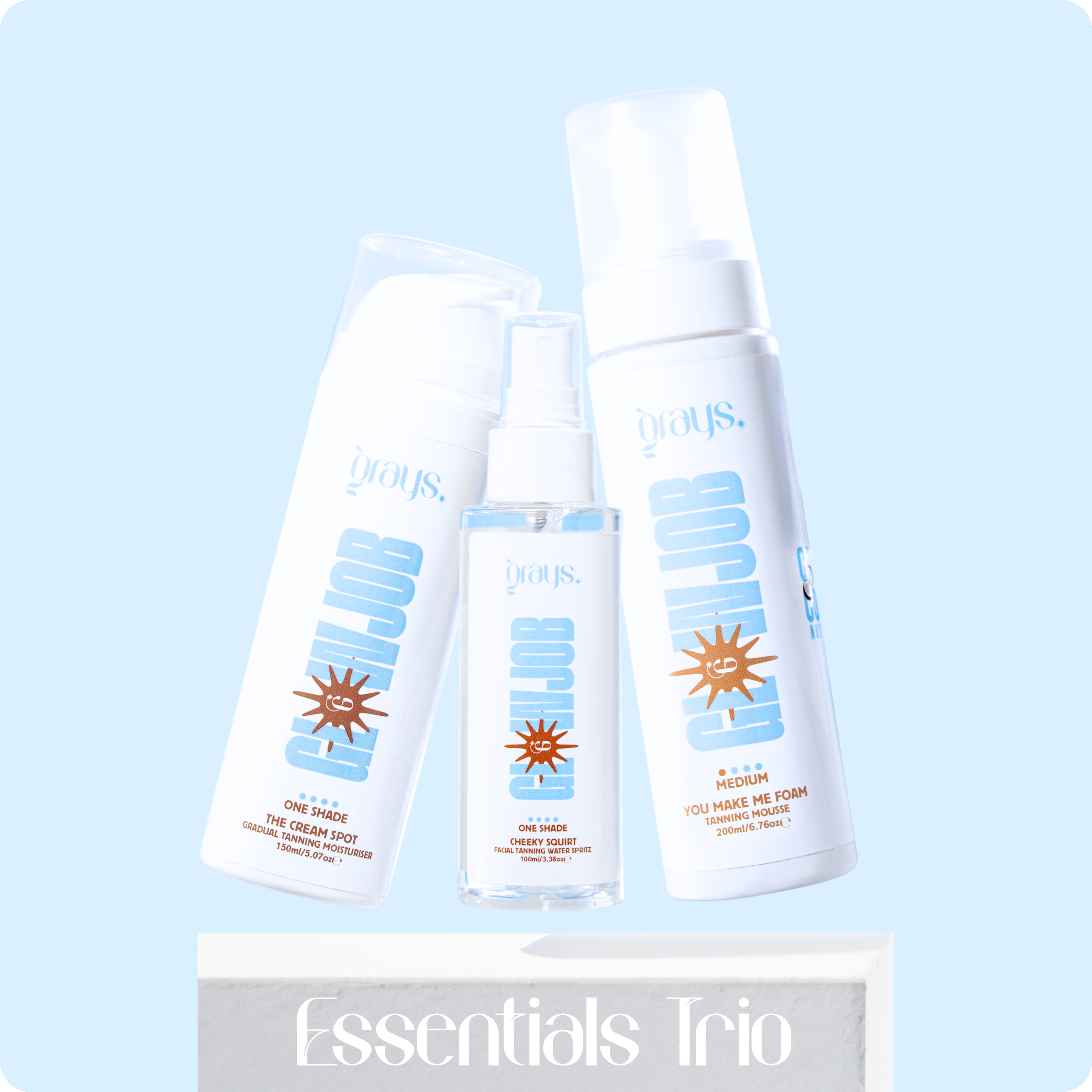Facial Tanning Spritz + Gradual Moisturiser + Tanning Mousse
