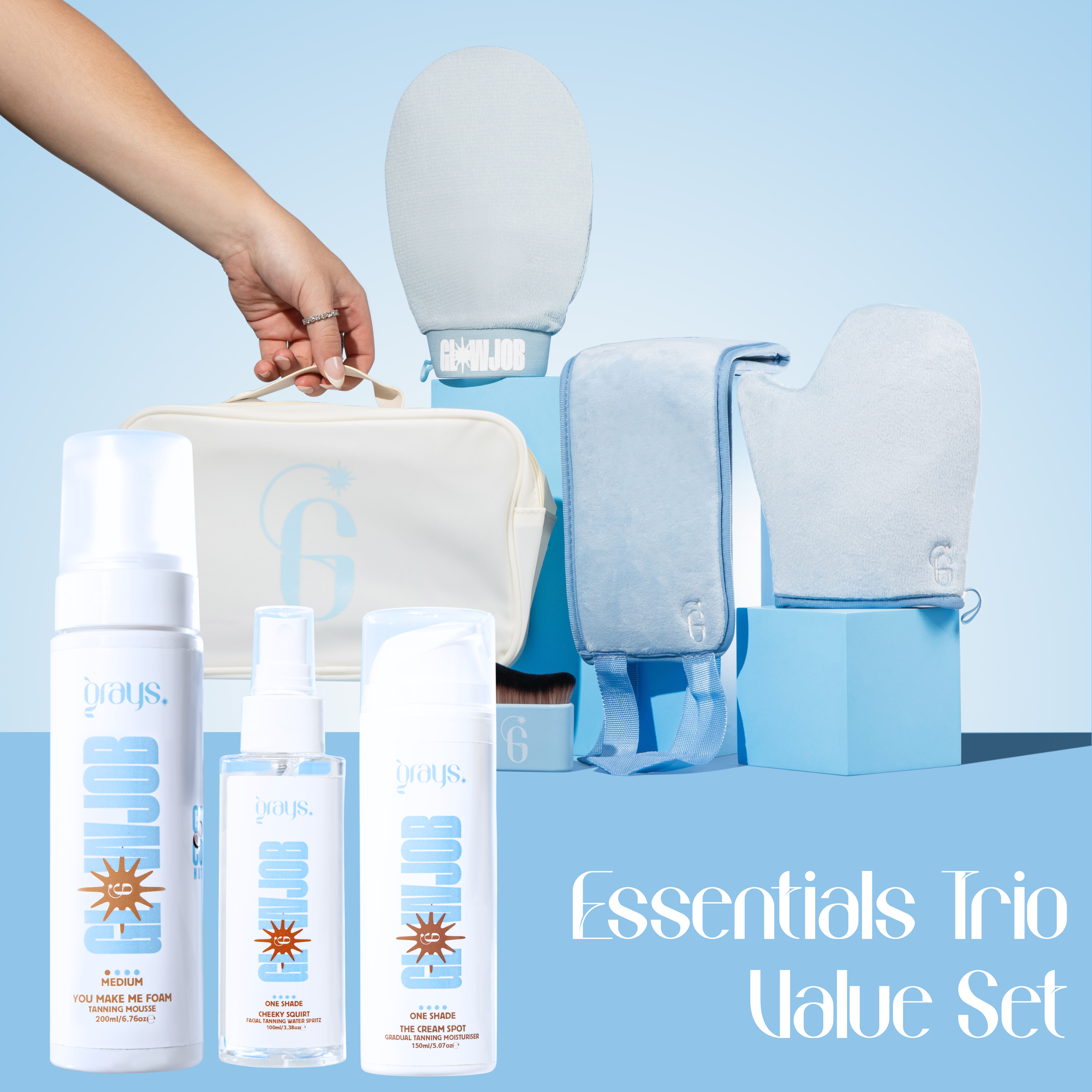 Tanning Mousse + Face Tan Water + Gradual Moisturiser + Tanning Kit